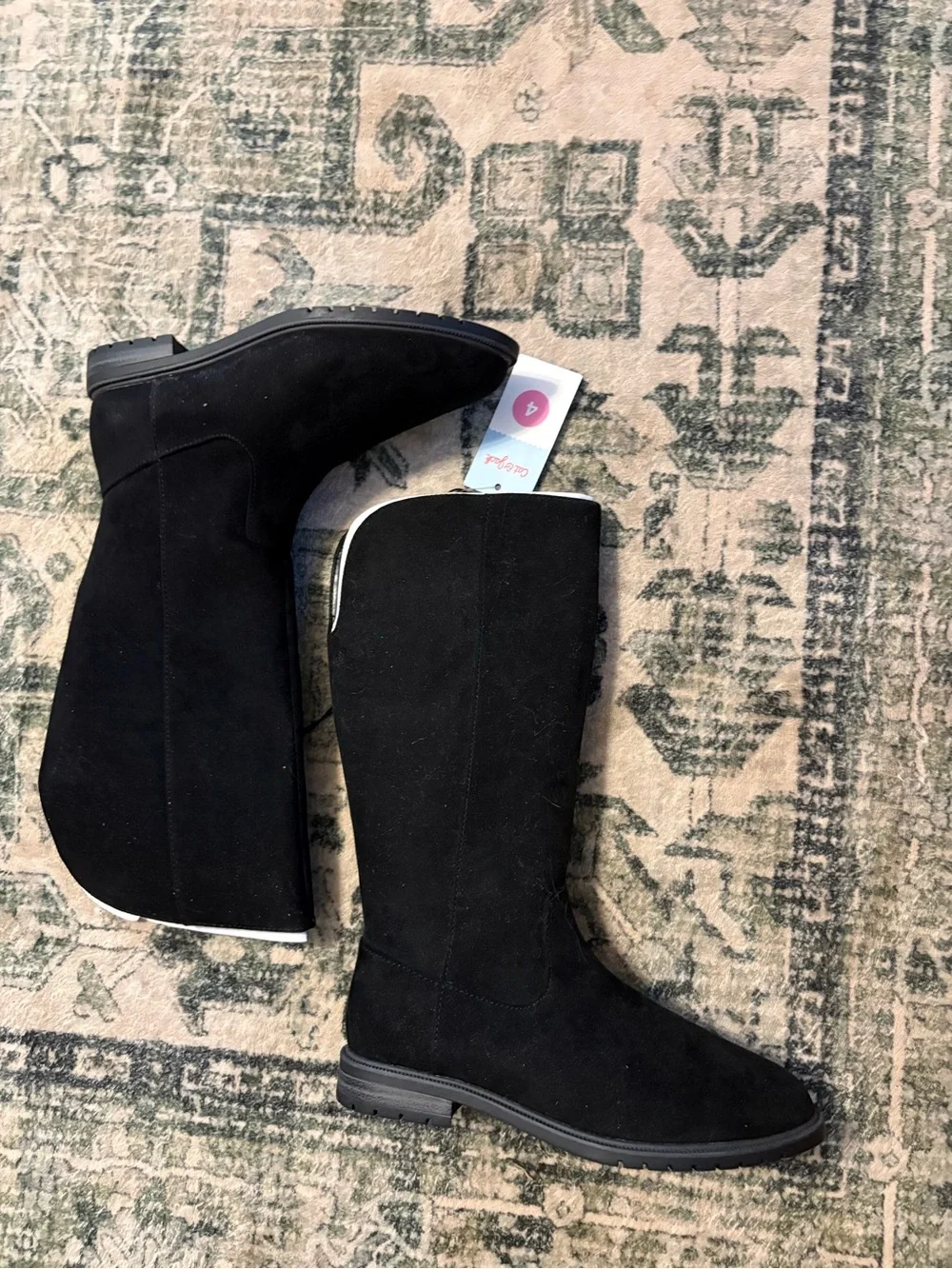Cat & Jack Black Suede Knee-High Kids Boots